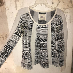 Lilka Anthropologie Geo-Jacquard Swing Pullover